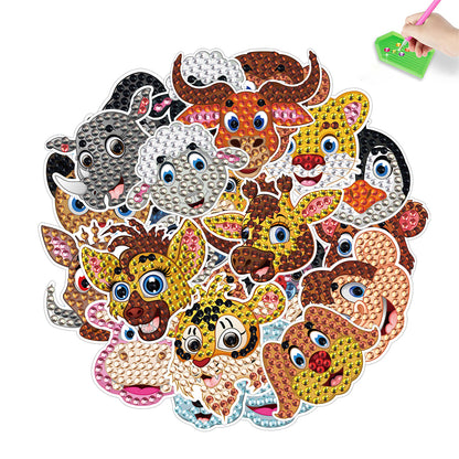 DIY Child Stickers Toy Animals Diamond Stickers Cartoon for Kids Adult Beginners
