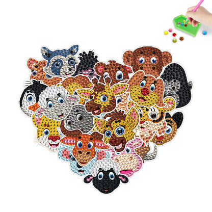 DIY Child Stickers Toy Animals Diamond Stickers Cartoon for Kids Adult Beginners