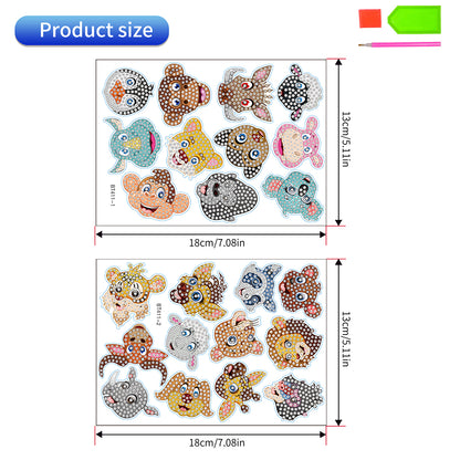 DIY Child Stickers Toy Animals Diamond Stickers Cartoon for Kids Adult Beginners
