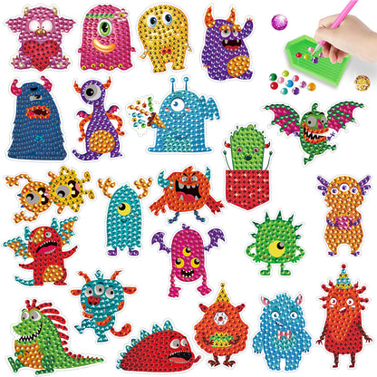 DIY Child Stickers Toy Animals Diamond Stickers Cartoon for Kids Adult Beginners