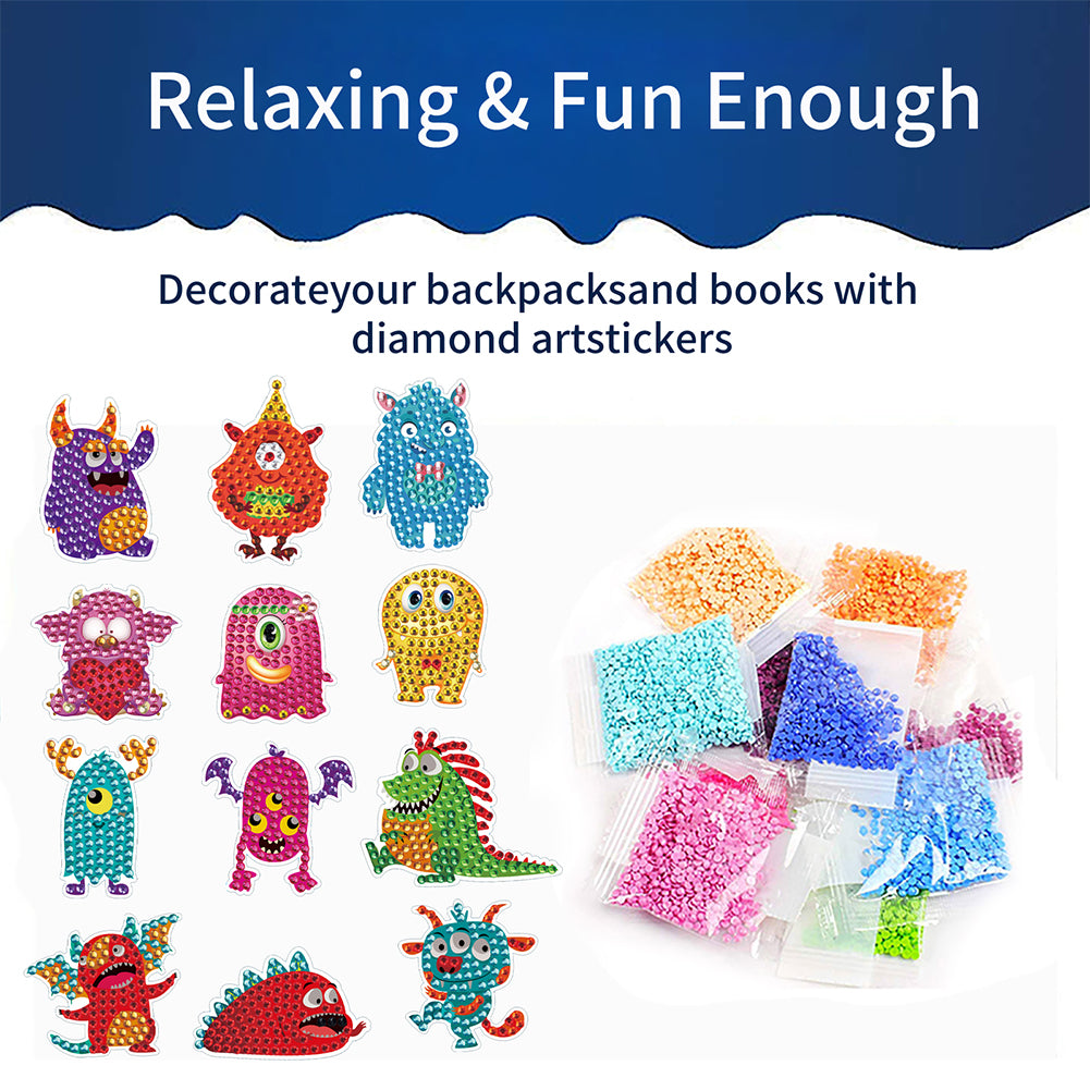 DIY Child Stickers Toy Animals Diamond Stickers Cartoon for Kids Adult Beginners