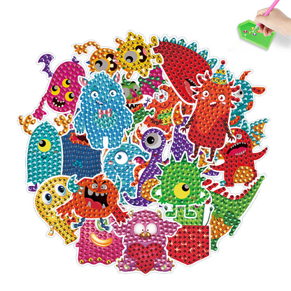 DIY Child Stickers Toy Animals Diamond Stickers Cartoon for Kids Adult Beginners