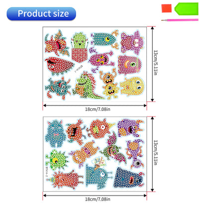 DIY Child Stickers Toy Animals Diamond Stickers Cartoon for Kids Adult Beginners