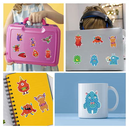 DIY Child Stickers Toy Animals Diamond Stickers Cartoon for Kids Adult Beginners