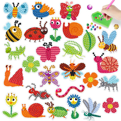 DIY Child Stickers Toy Animals Diamond Stickers Cartoon for Kids Adult Beginners