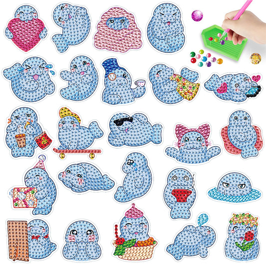 DIY Child Stickers Toy Animals Diamond Stickers Cartoon for Kids Adult Beginners