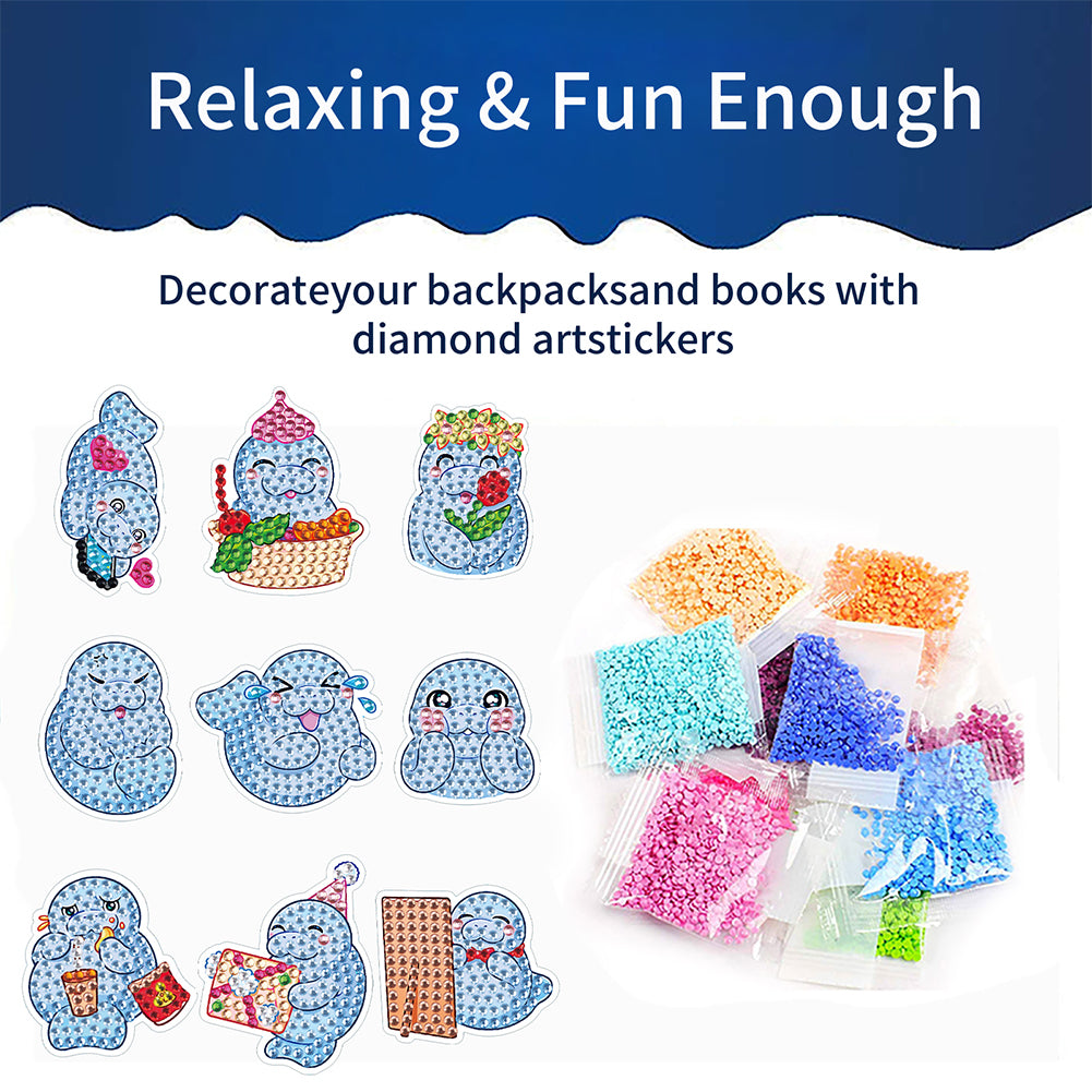 DIY Child Stickers Toy Animals Diamond Stickers Cartoon for Kids Adult Beginners