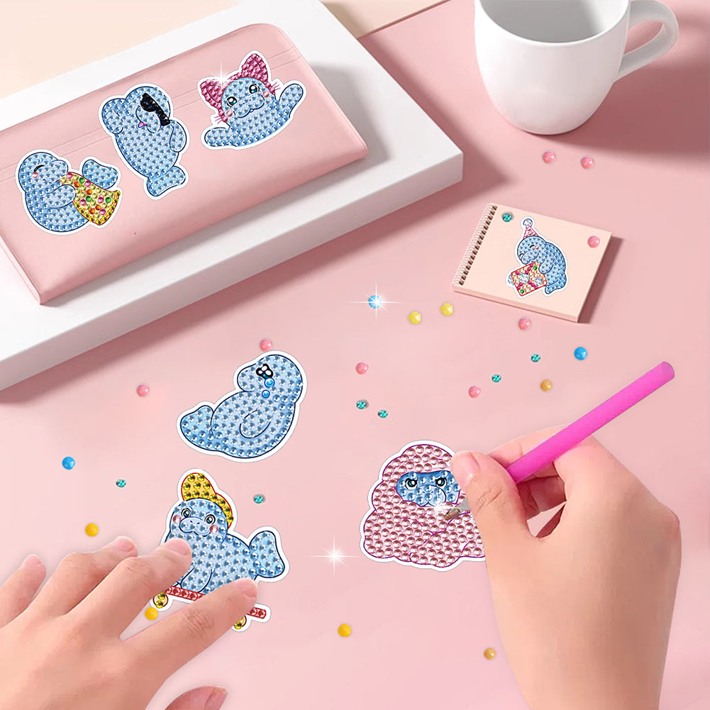 DIY Child Stickers Toy Animals Diamond Stickers Cartoon for Kids Adult Beginners