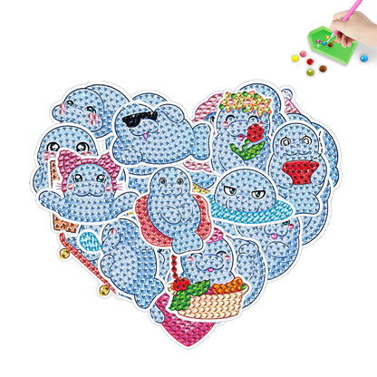 DIY Child Stickers Toy Animals Diamond Stickers Cartoon for Kids Adult Beginners