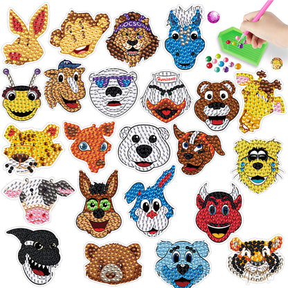 DIY Child Stickers Toy Animals Diamond Stickers Cartoon for Kids Adult Beginners