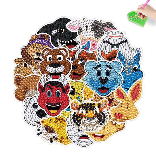 DIY Child Stickers Toy Animals Diamond Stickers Cartoon for Kids Adult Beginners