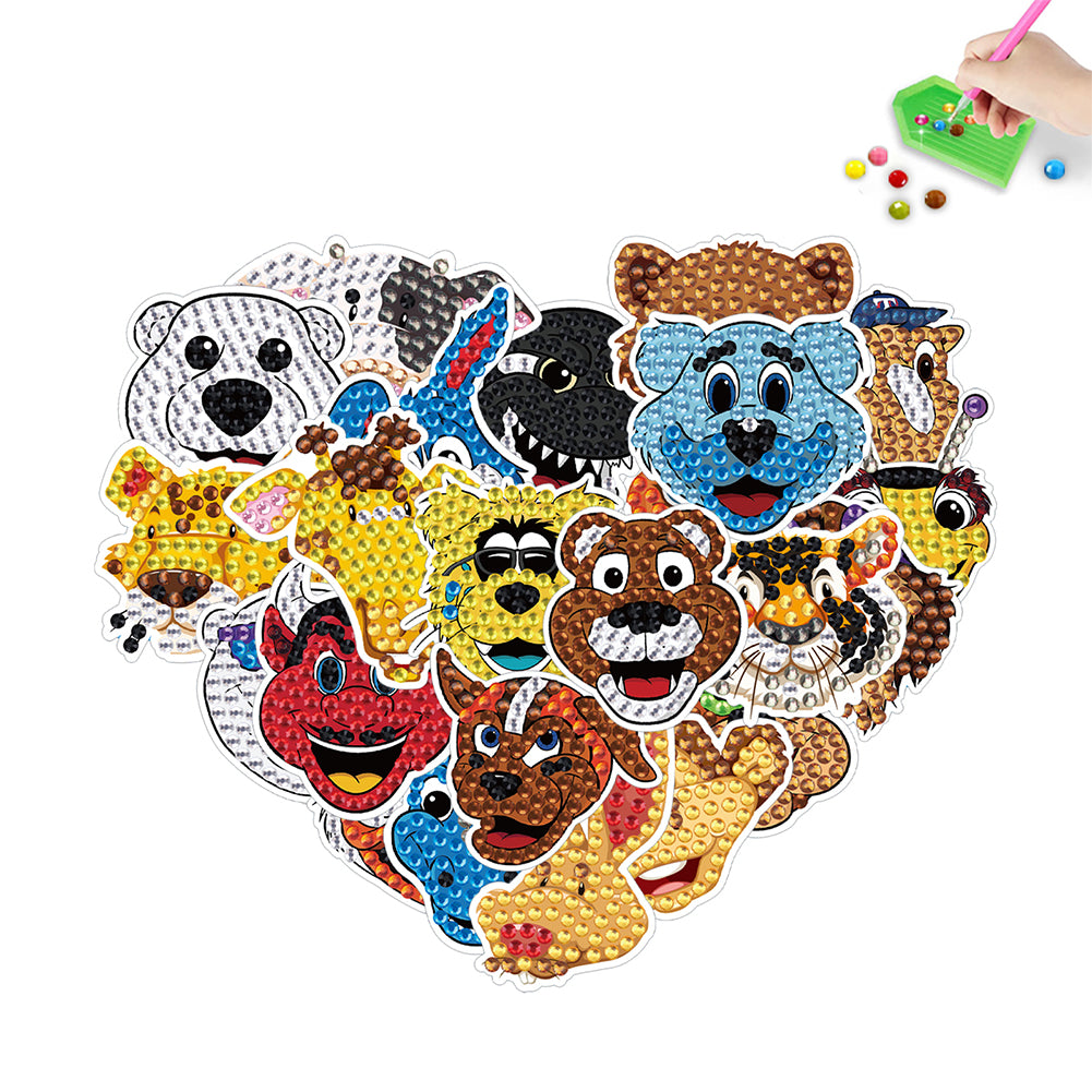 DIY Child Stickers Toy Animals Diamond Stickers Cartoon for Kids Adult Beginners