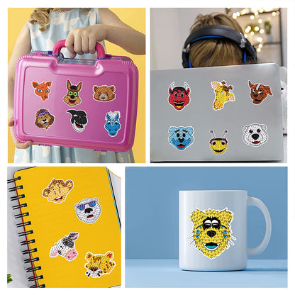 DIY Child Stickers Toy Animals Diamond Stickers Cartoon for Kids Adult Beginners