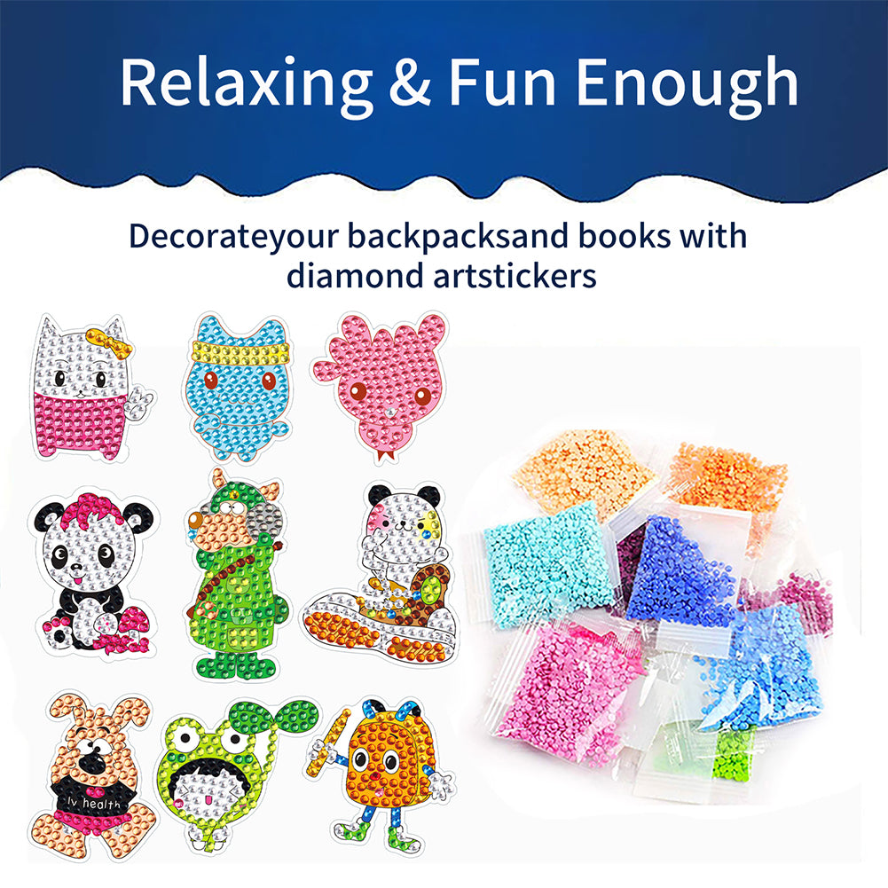 DIY Child Stickers Toy Animals Diamond Stickers Cartoon for Kids Adult Beginners