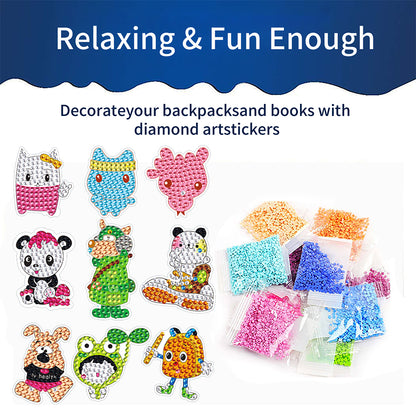 DIY Child Stickers Toy Animals Diamond Stickers Cartoon for Kids Adult Beginners