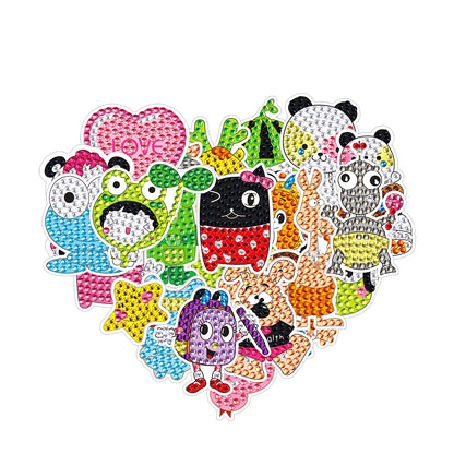 DIY Child Stickers Toy Animals Diamond Stickers Cartoon for Kids Adult Beginners