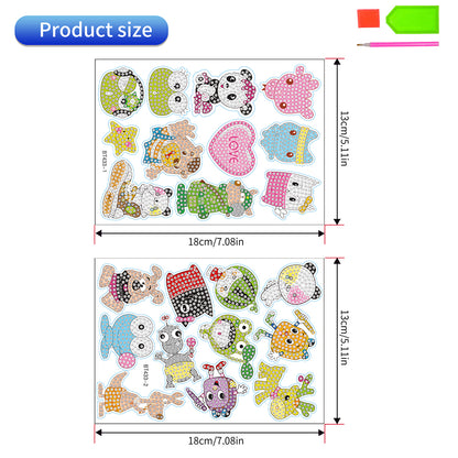 DIY Child Stickers Toy Animals Diamond Stickers Cartoon for Kids Adult Beginners