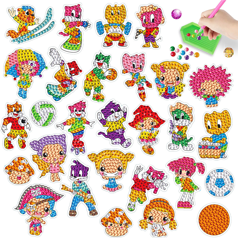 DIY Child Stickers Toy Animals Diamond Stickers Cartoon for Kids Adult Beginners