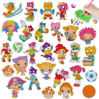 DIY Child Stickers Toy Animals Diamond Stickers Cartoon for Kids Adult Beginners