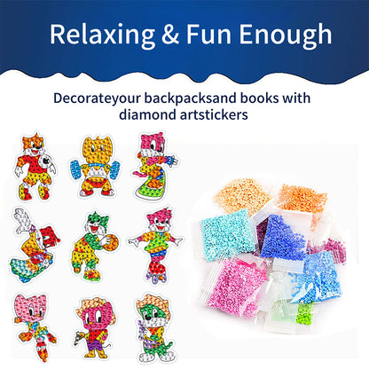 DIY Child Stickers Toy Animals Diamond Stickers Cartoon for Kids Adult Beginners