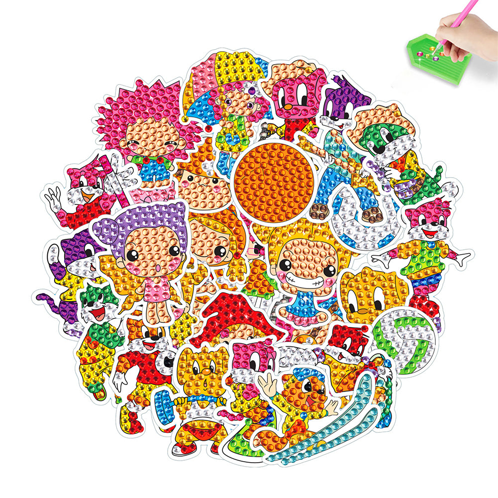 DIY Child Stickers Toy Animals Diamond Stickers Cartoon for Kids Adult Beginners