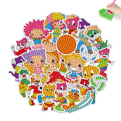 DIY Child Stickers Toy Animals Diamond Stickers Cartoon for Kids Adult Beginners