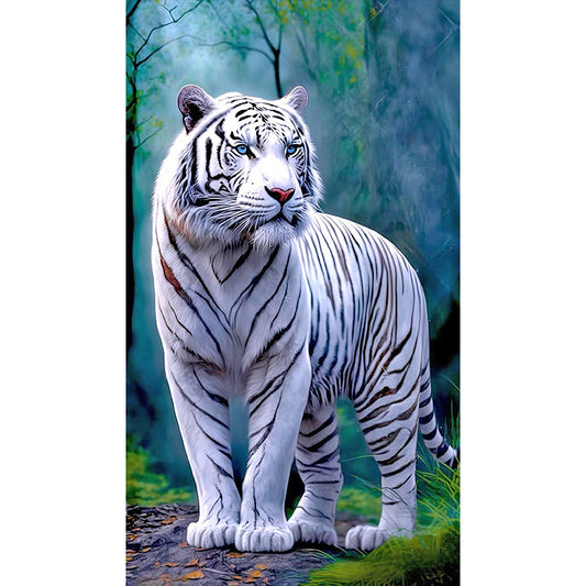 White Tiger - Full Round Drill Diamond Painting 40*70CM