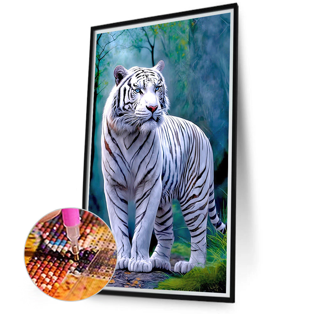 White Tiger - Full Round Drill Diamond Painting 40*70CM