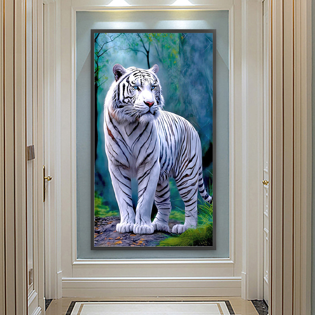 White Tiger - Full Round Drill Diamond Painting 40*70CM