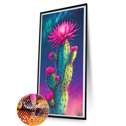 Cactus Flower - Full Round Drill Diamond Painting 40*80CM