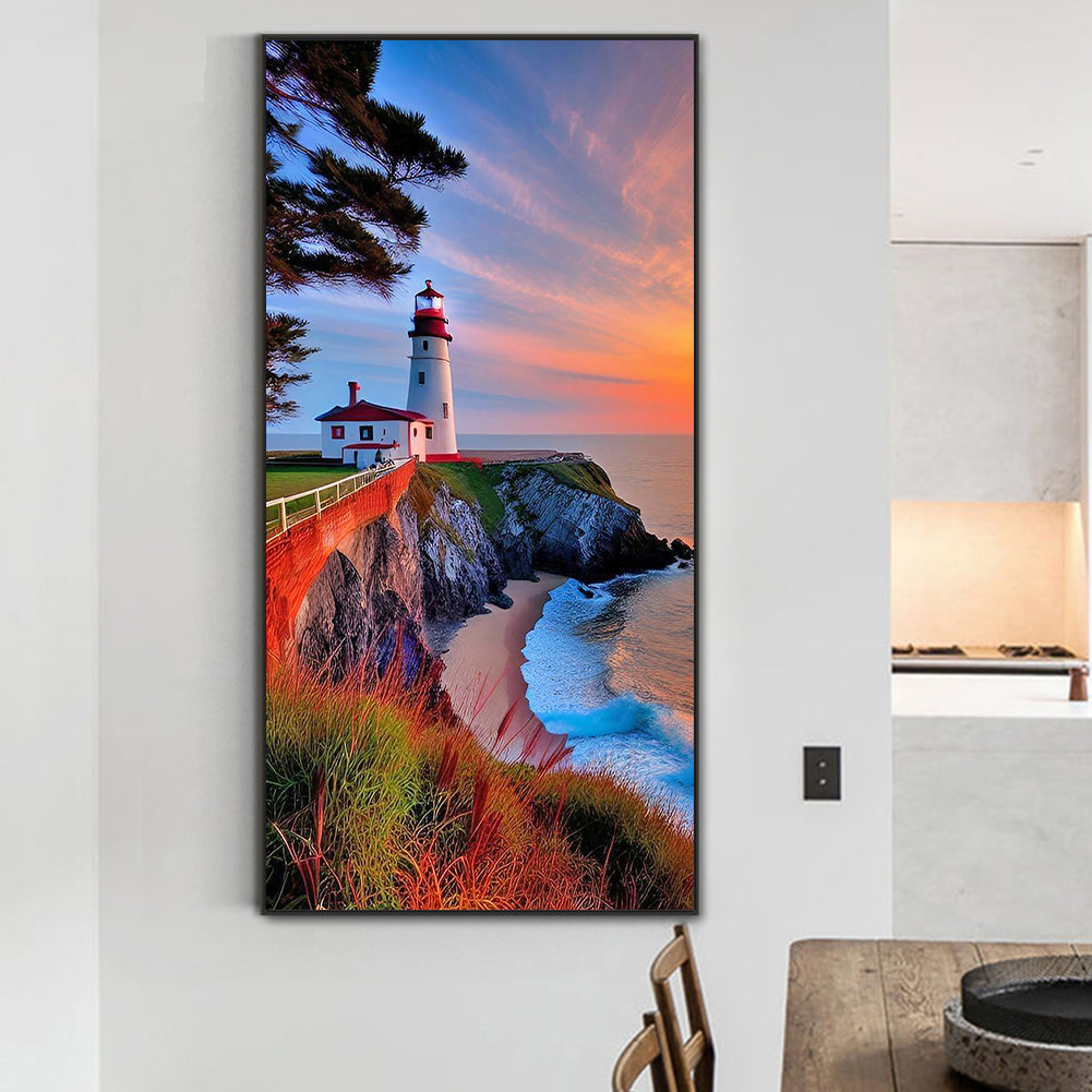 Lighthouse - Full Round Drill Diamond Painting 40*80CM