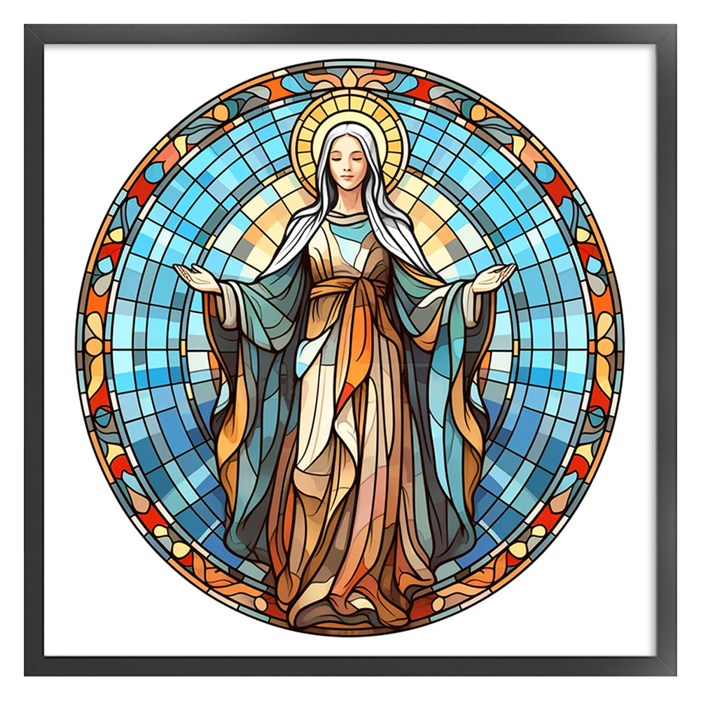 Glass Painting-Madonna - 11CT Stamped Cross Stitch 40*40CM