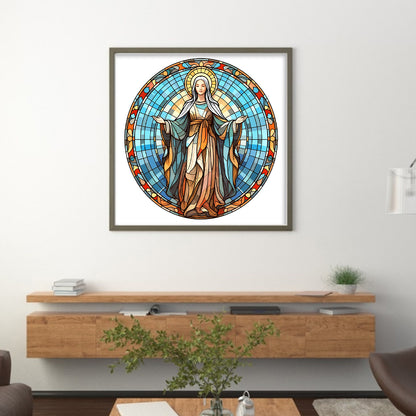 Glass Painting-Madonna - 11CT Stamped Cross Stitch 40*40CM