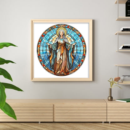 Glass Painting-Madonna - 11CT Stamped Cross Stitch 40*40CM