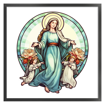 Glass Painting-Madonna - 11CT Stamped Cross Stitch 40*40CM