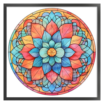 Glass Painting-Mandala - 11CT Stamped Cross Stitch 40*40CM