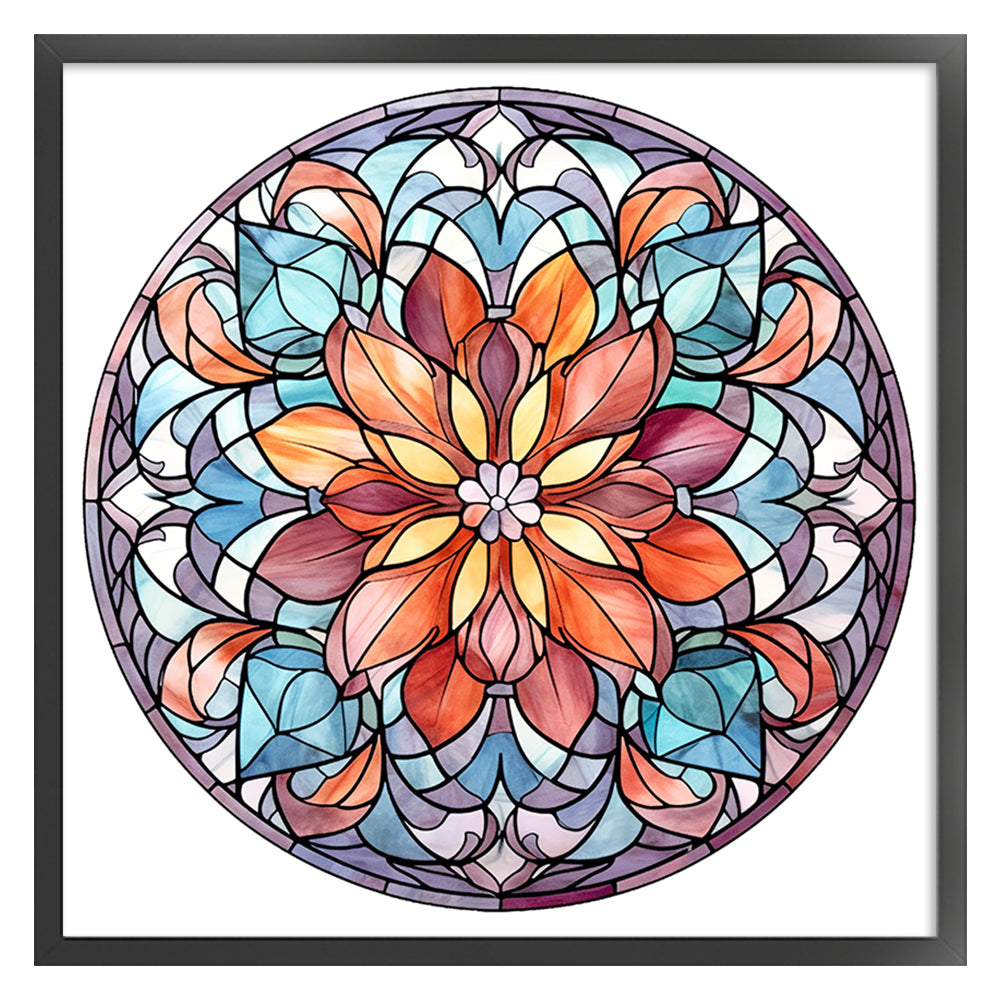 Glass Painting-Mandala - 11CT Stamped Cross Stitch 40*40CM