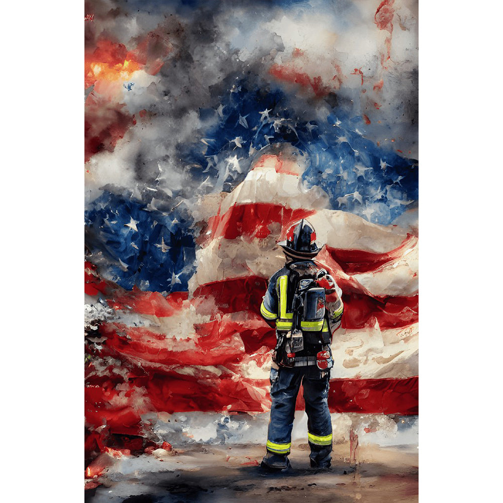 Firemen - Full Round Drill Diamond Painting 40*60CM