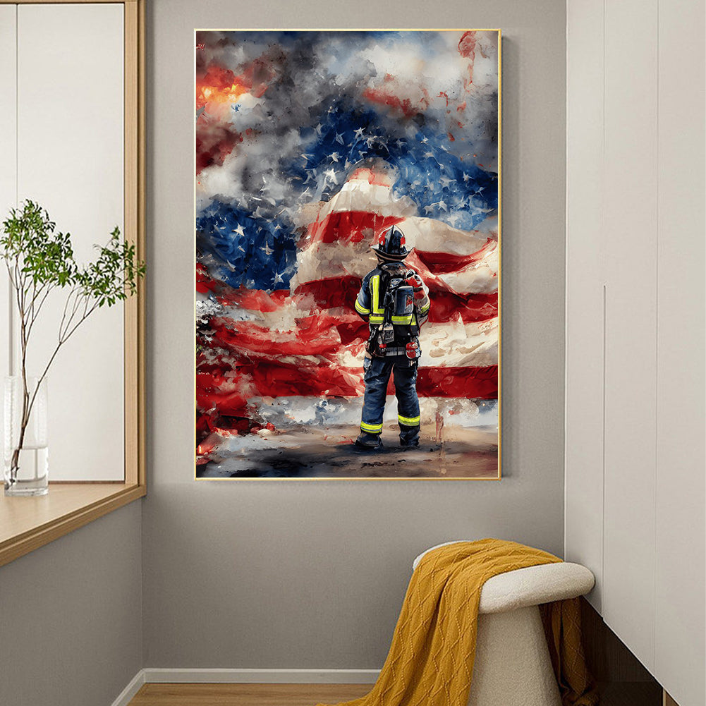 Firemen - Full Round Drill Diamond Painting 40*60CM