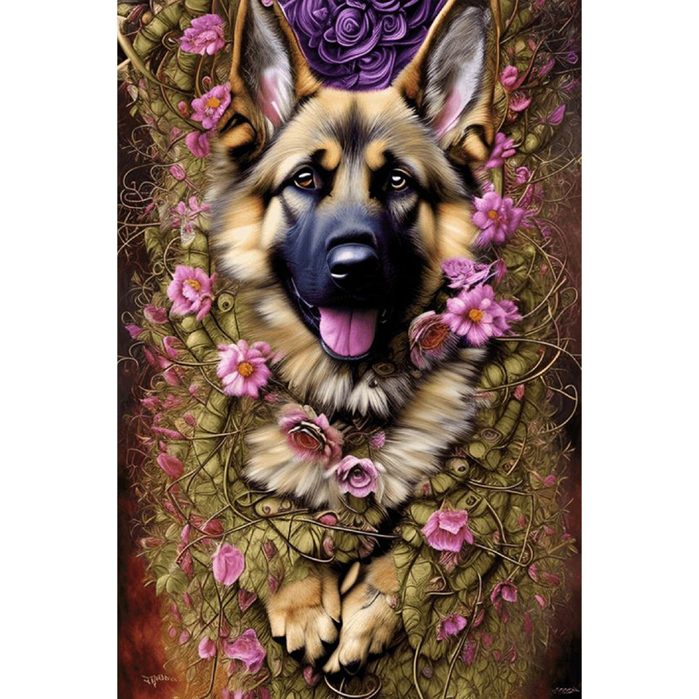 Wolf Dog - Full Round Drill Diamond Painting 40*60CM