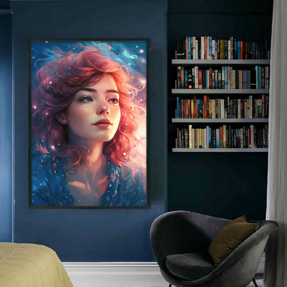 Starry Sky Girl - 11CT Stamped Cross Stitch 40*60CM