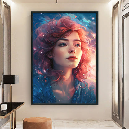 Starry Sky Girl - 11CT Stamped Cross Stitch 40*60CM