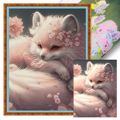 Pink Fantasy Fox - 11CT Stamped Cross Stitch 40*56CM