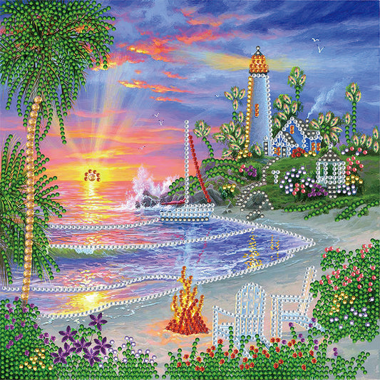 Seaside Lighthouse - Special Shaped Drill Diamond Painting 30*30CM
