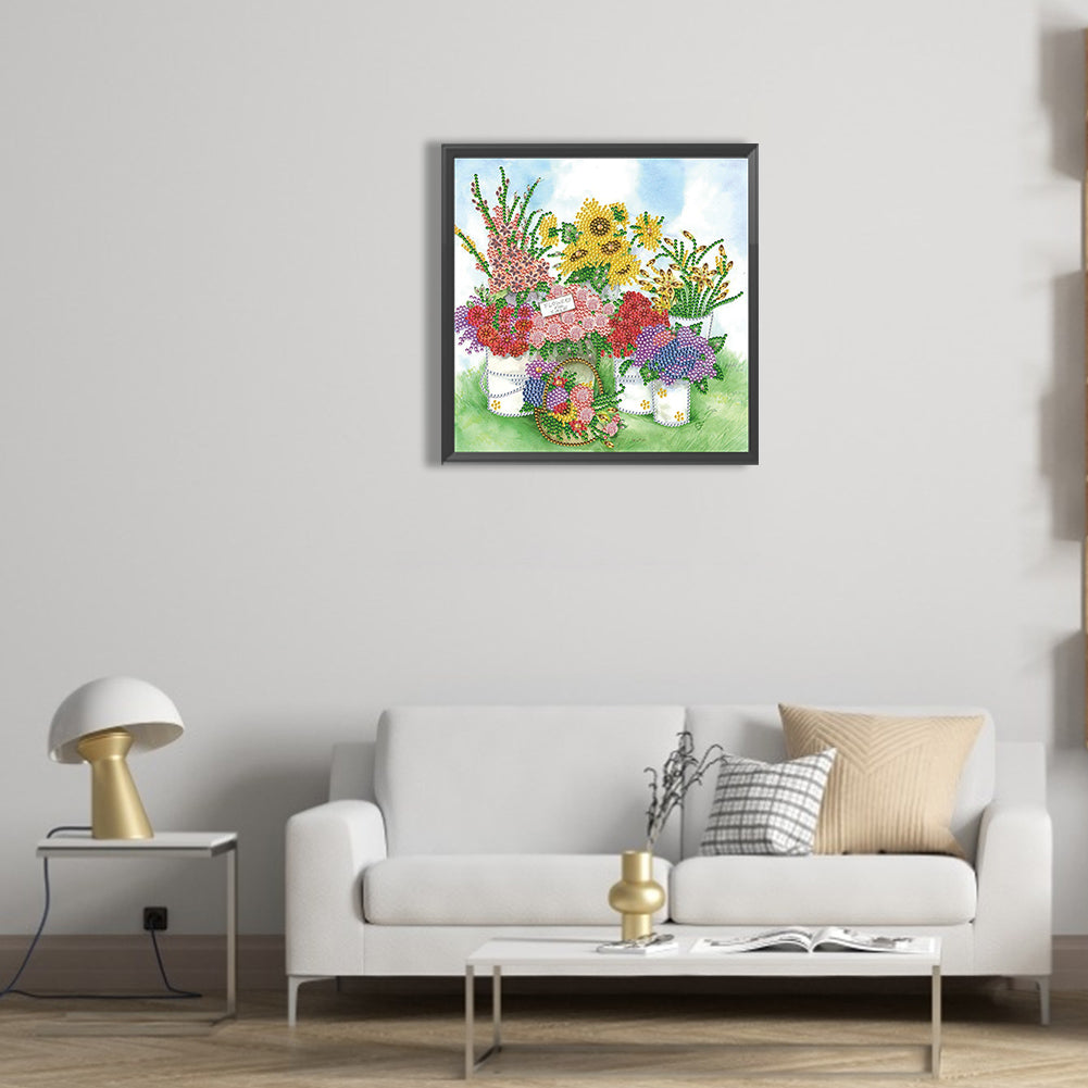 Garden Flowers - Special Shaped Drill Diamond Painting 30*30CM
