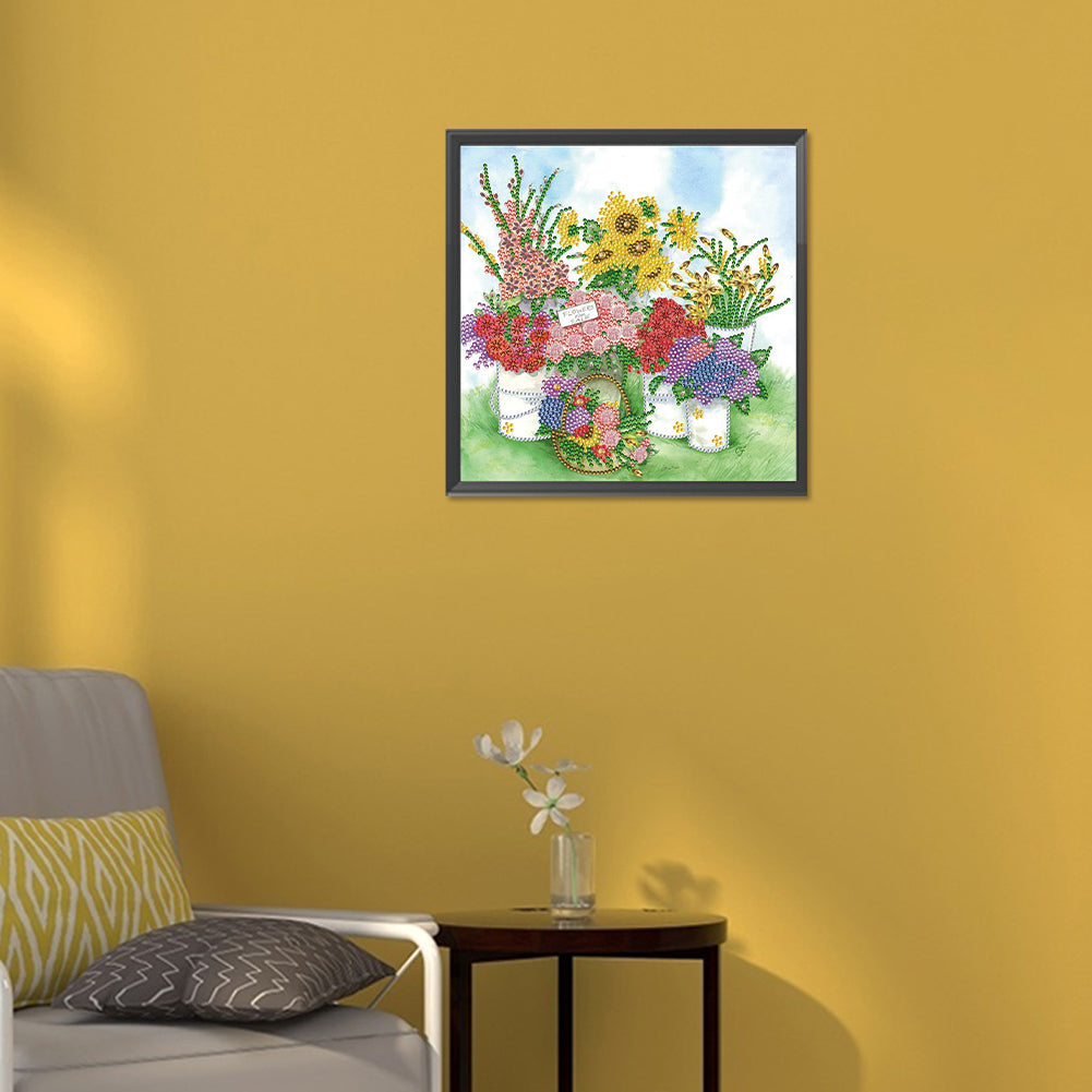 Garden Flowers - Special Shaped Drill Diamond Painting 30*30CM