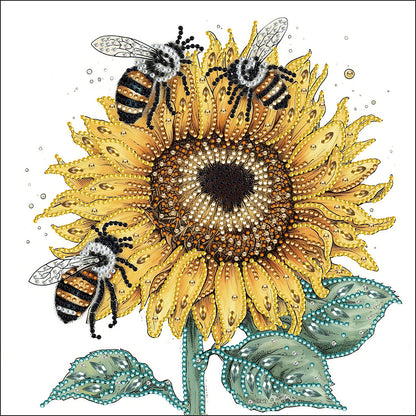 Sunflower Bee - Special Shaped Drill Diamond Painting 30*30CM