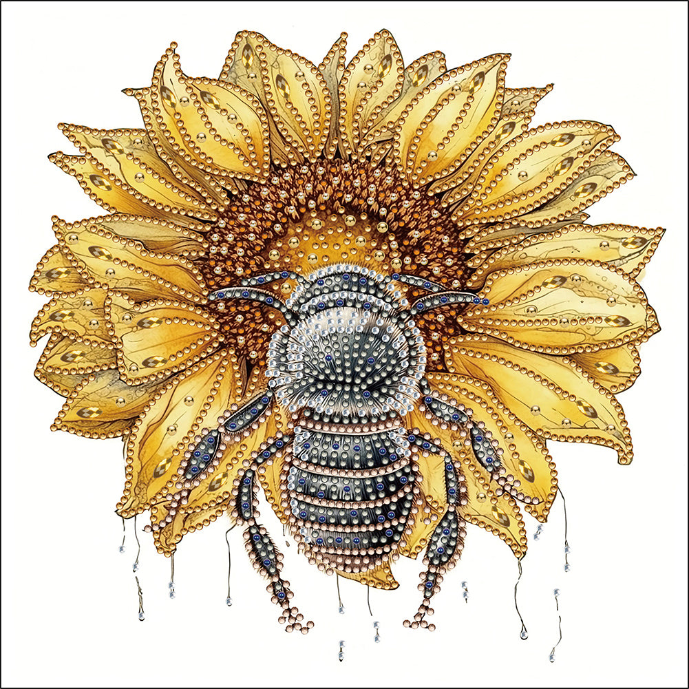 Sunflower Bee - Special Shaped Drill Diamond Painting 30*30CM