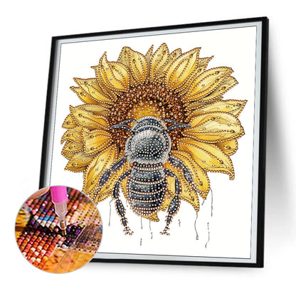 Sunflower Bee - Special Shaped Drill Diamond Painting 30*30CM