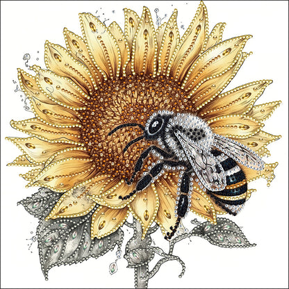 Sunflower Bee - Special Shaped Drill Diamond Painting 30*30CM